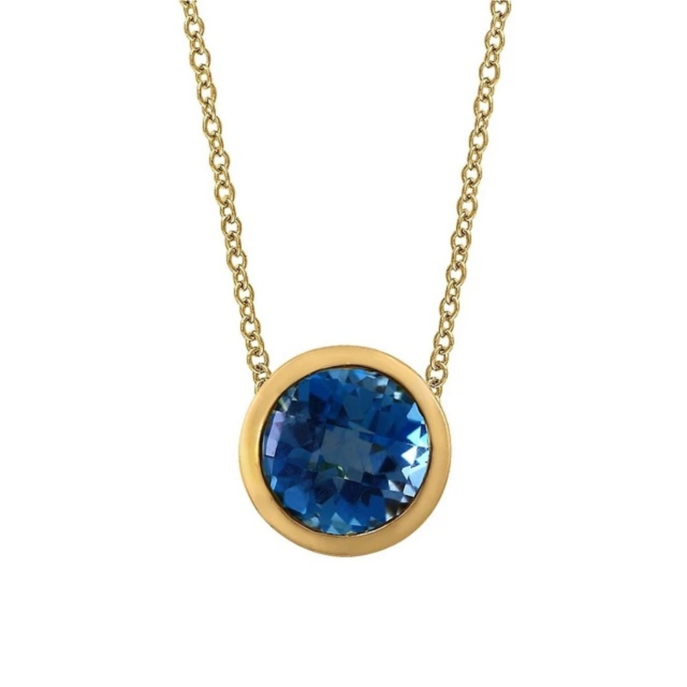EFFY Gold plated Sterling Silver & London Blue Topaz Pendant Necklace